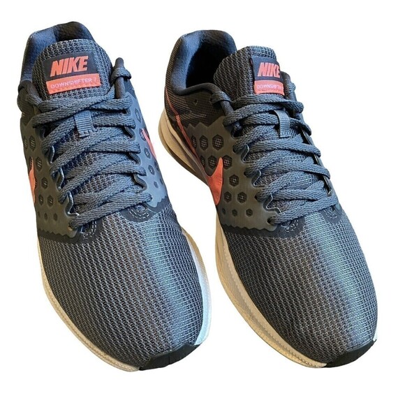 NIKE Downshifter 7 Lava Gray Pink Running Shoes 881585-001 Womens Size 9 - Picture 1 of 9